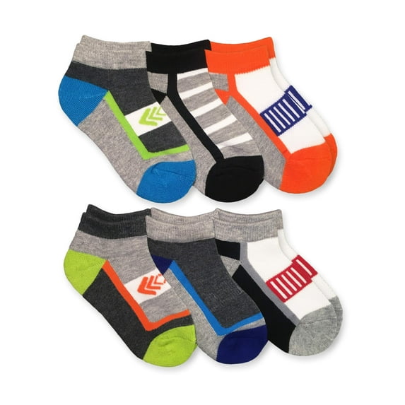 Jefferies Socks Kids Socks, 6 Packs Sport Performance Colorful Pattern Low Cut Socks (Little Kids & Big Kids)