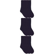 Jefferies Socks Kids Socks, 9 Packs School Uniform Smooth Toe Half Cushion Rib Sport Crew Navy Socks (Little Boy & Big Boy)