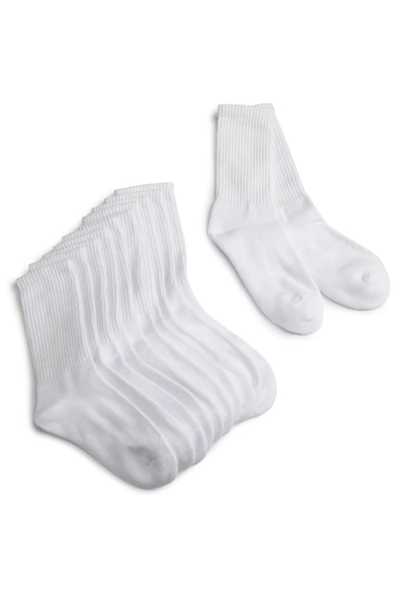 Little Girls Half Cushion Seamless Socks Pack of 6 White Sock size 8 9 5 Shoe size 12 6