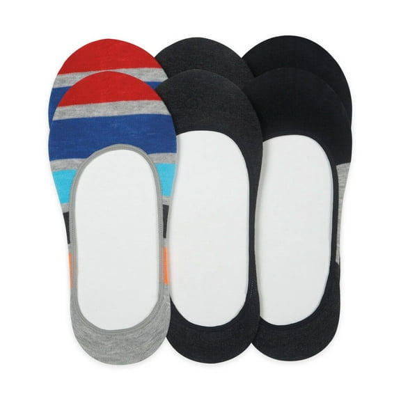 Jefferies Socks Boy's Stripe Rugby No Show Footie Socks 3 Pair Pack