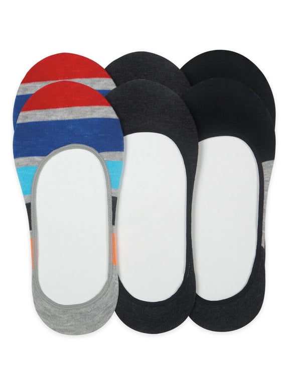 Boy's Stripe Rugby No Show Footie Socks 3 Pair Pack