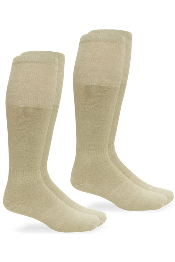 Men's Military Moisture Wicking Ultra-Dri Front Cushion Combat Over the Calf Boot Socks 2 Pack