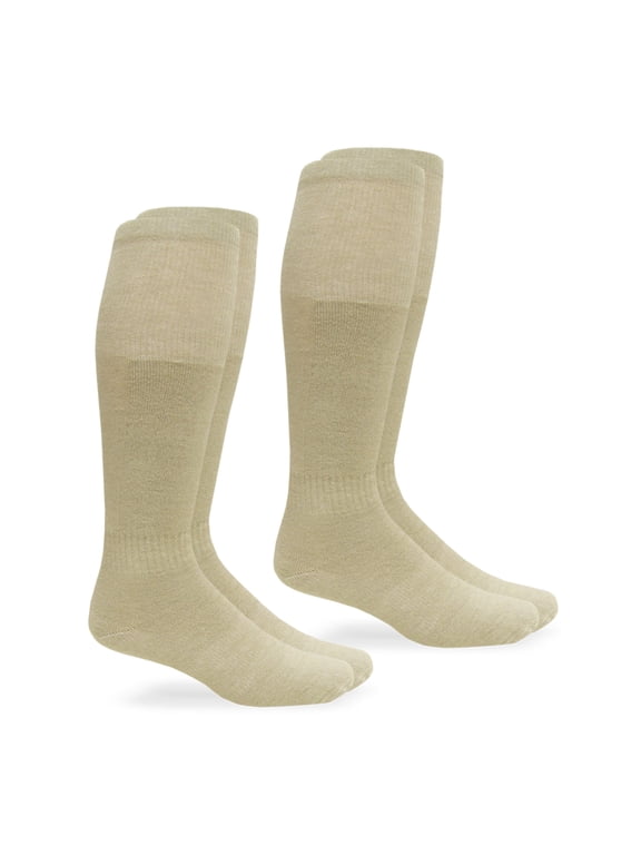 Men's Military Moisture Wicking Ultra-Dri Front Cushion Combat Over the Calf Boot Socks 2 Pack