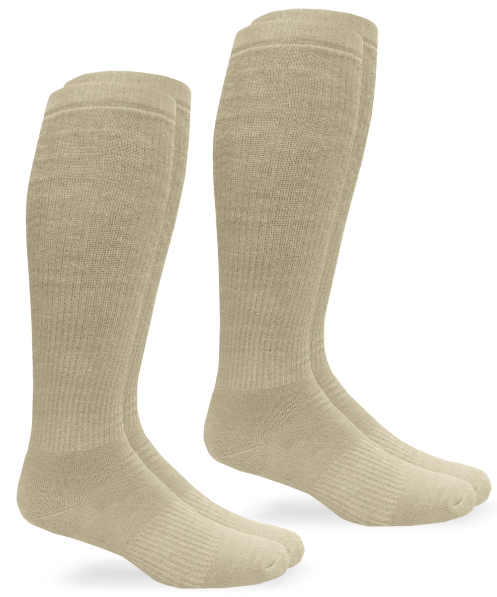 Jefferies Socks Men's Women's Military Moisture Wicking Ultra-Dri Tactical Over the Calf Boot Socks 2 Pack