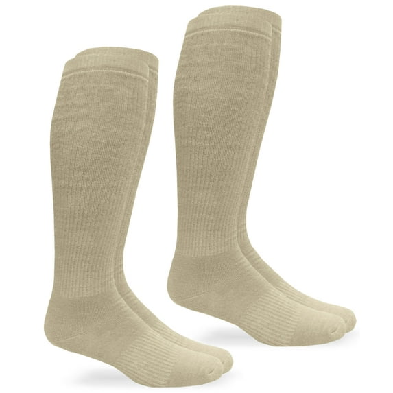 Jefferies Socks Men's Women's Military Moisture Wicking Ultra-Dri Tactical Over the Calf Boot Socks 2 Pack