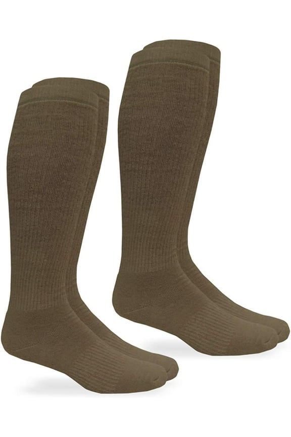 Men's Women's Military Moisture Wicking Ultra-Dri Tactical Over the Calf Boot Socks 2 Pack