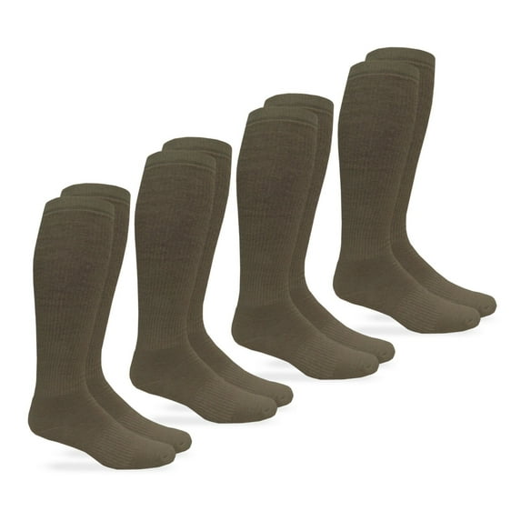 Jefferies Socks Mens Military Ultra-Dri Padded Cushion Combat Boot Over the Calf Socks 4 Pair Pack