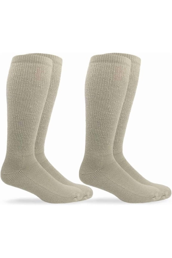 Mens Military Wool Blend Ribbed Tall Boot Socks 2 Pair Pack