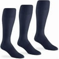 thumbnail image 1 of Jefferies Socks Mens Sheer Nylon Stripe Thick n Thin Mid Calf Dress Socks 3 Pair Pack, 1 of 4