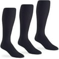 thumbnail image 1 of Jefferies Socks Mens Sheer Nylon Stripe Thick n Thin Mid Calf Dress Socks 3 Pair Pack, 1 of 4