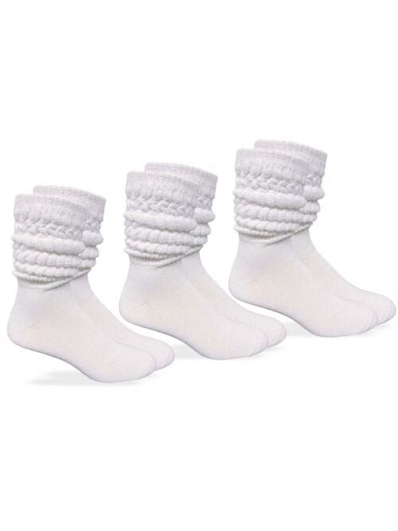 Mens Slouch Thick Heavy Cotton Knit Crew Socks 3 Pair Pack