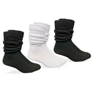 Jefferies Socks Mens Slouch Thick Heavy Cotton Knit Crew Socks 3 Pair Pack