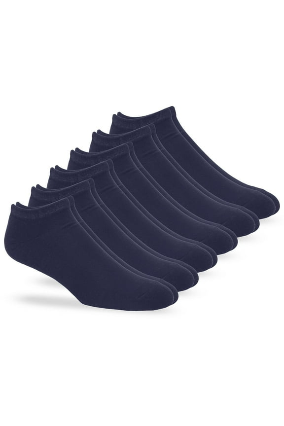 Mens Sport Seamless Cushion Cotton Low Cut Ankle Socks 6 Pair Pack