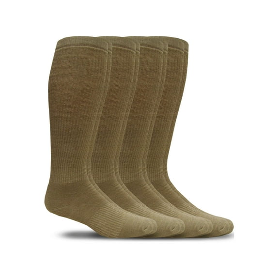 Jefferies Socks Mens Womens Merino Wool Uniform Over the Calf Boot Socks (Unisex), 4 Pack