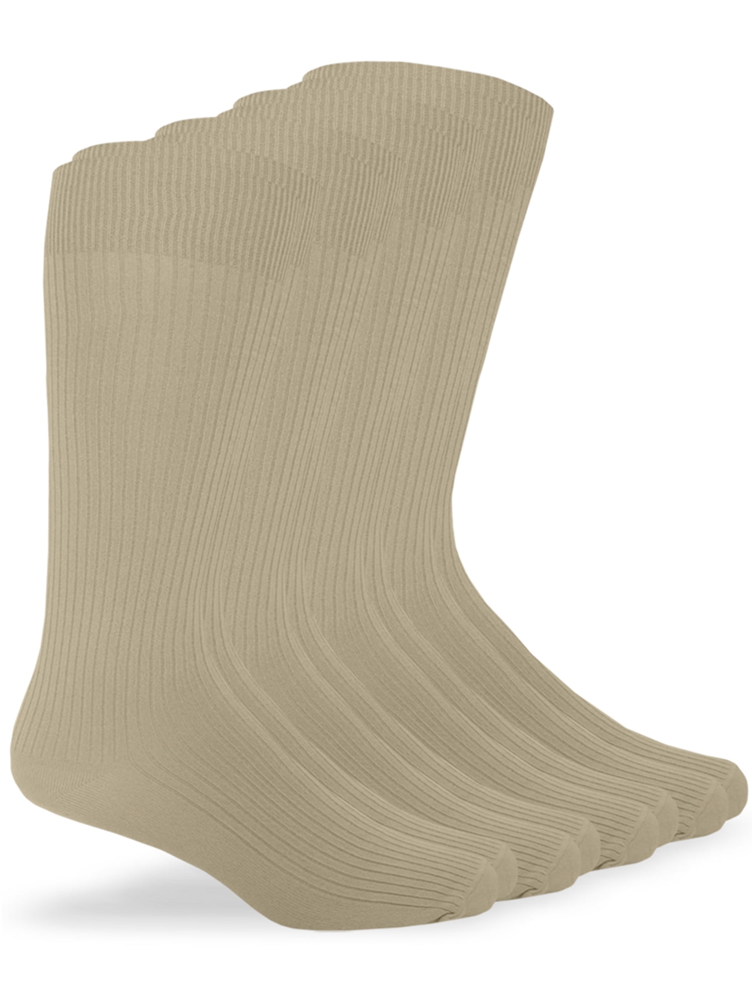 Jefferies Socks Microfiber Nylon Rib Mid Calf Dress Socks (Unisex), 4 Pack