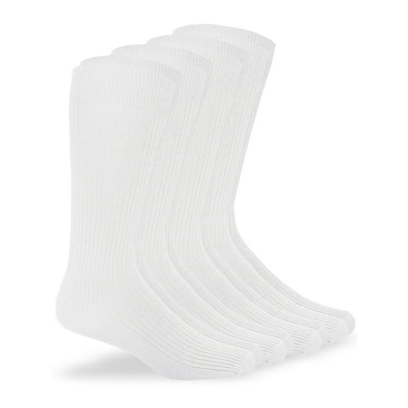 Jefferies Socks Microfiber Nylon Rib Mid Calf Dress Socks (Unisex), 4 Pack
