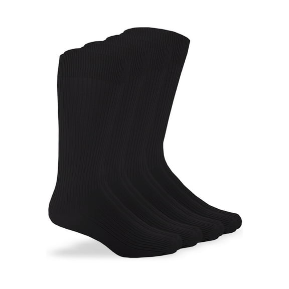 Jefferies Socks Microfiber Nylon Rib Mid Calf Dress Socks (Unisex), 4 Pack