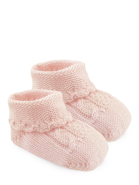 Newborn Baby Girls Boys Hand Crochet Cable Knit Crib Shoe Booties 1 Pair