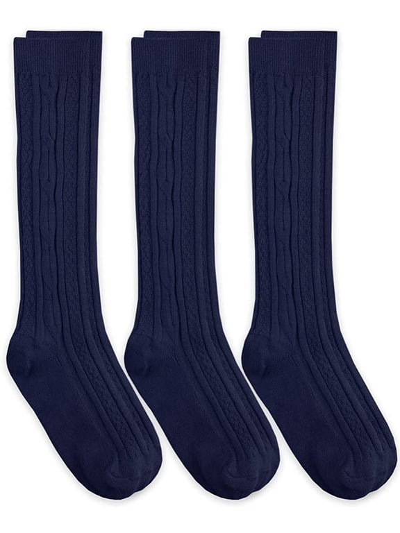 Womens Cable Knit Knee High Socks, 3 Pair