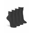 thumbnail image 1 of Jefferies Socks Womens Ruffle Cotton Knit Dress Slouch Scrunch Crew Cuff Ankle Socks 4 Pair Pack, 1 of 7