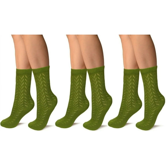 Jefferies Socks Womens Socks, Acrylic Knit Pattern Crew Socks, 3 Pairs