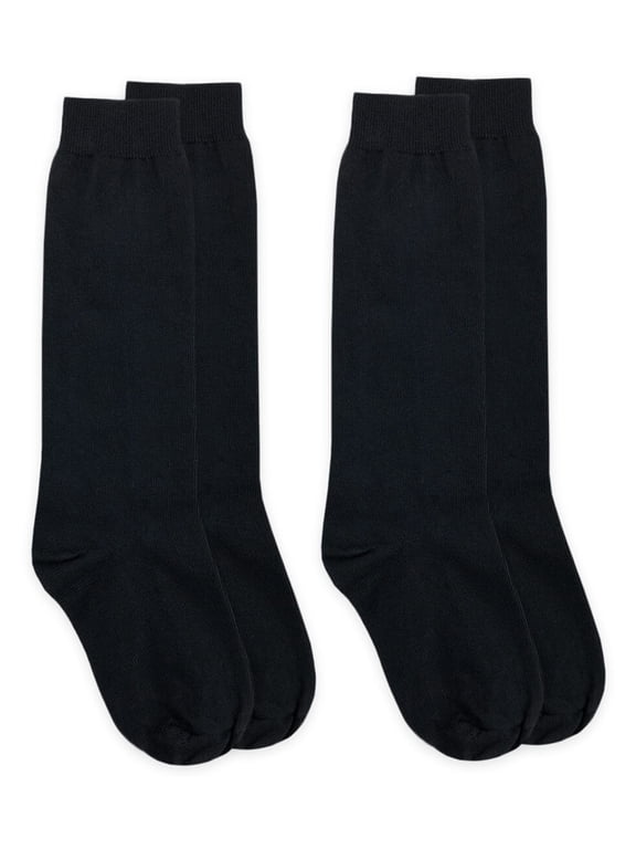 Womens Socks, Cotton Knee High Tall Dress Socks, 2 Pair
