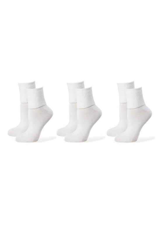 Womens Socks, Smooth Seamless Turn Cuff Dress Work Casual Cotton Ankle Socks, 3 Pairs