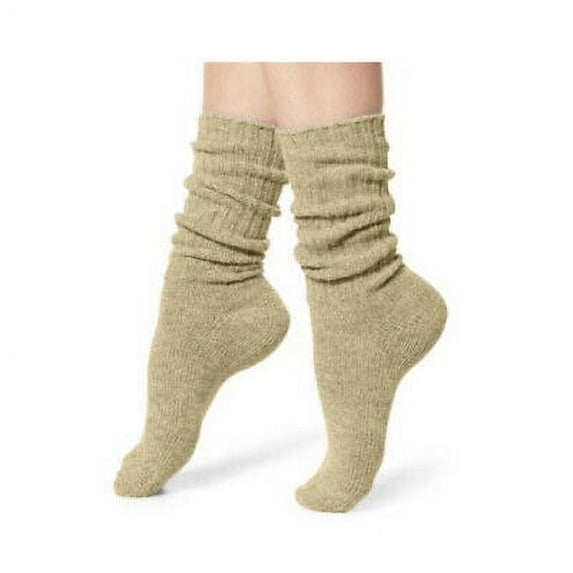 Jefferies Socks Womens Socks, Thick Cotton Ribbed Slouch Crew Ankle Cuff Roll Socks, 2 Pair