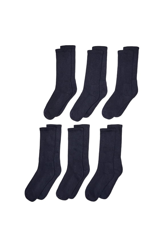 Womens Sport Seamless Cushion Ribbed Crew Socks 3 Pairs