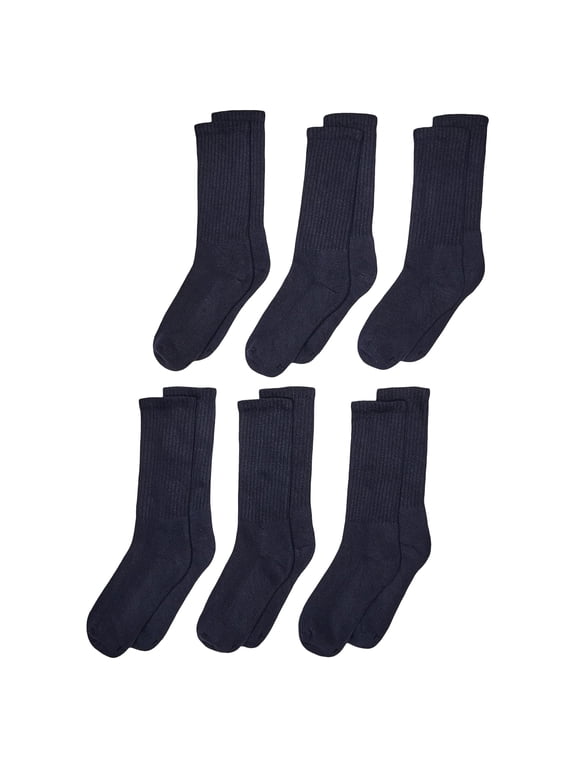 Womens Sport Seamless Cushion Ribbed Crew Socks 3 Pairs