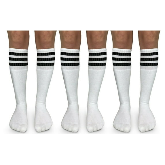 Jefferies Socks Womens, Vintage Tube Stripe Seamless Cushion Knee High Socks, 3 Pair