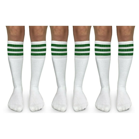 Jefferies Socks Womens, Vintage Tube Stripe Seamless Cushion Knee High Socks, 3 Pair