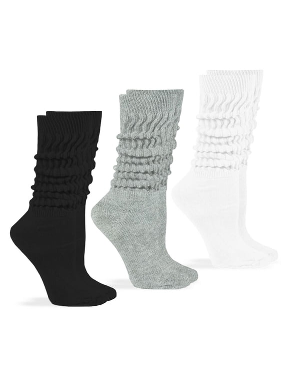 Jefferies Womens Socks, Slouch Cotton Knit Socks, 3 Pairs