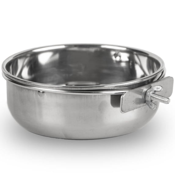 Jeffers Stainless Coop Cup Bowl with Clamp | 30oz/.90L