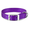 thumbnail image 1 of Jeffers Solid Web Nylon Dog Collar with Nickel Plated Hardware, 5/8"Wx10"L - Adjustable Durable Nylon Pet Collar for Small to Medium Dog, Perfect for Walking, Training, Travel, & Outdoor - Purple, 1 of 5