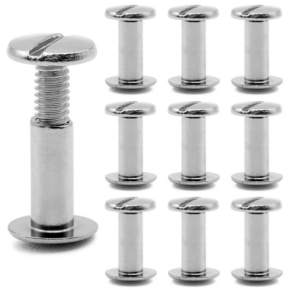 Jeffers Chicago Screws Nickel Plated Brass, 1/2 Inch – 10 Sets Post & Screw Connectors for Leather Crafting, Horse Tack, Equestrian Gear, Backpack, Halters, Belts, DIY Projects, Crafts