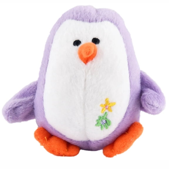 Jeffers Plush Squeaky Dog Toy, Penguin Shape, 3 Inch, Purple – Soft & Safe for Small Dogs