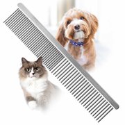 Jeffers Flat Back Pet Grooming Comb for Dogs and Cats, 7.5" Steel