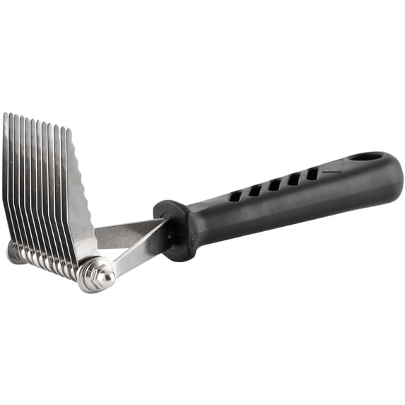 Jeffers Pet Dematting Rake for Dogs & Cats – Serrated Blades for Mats, Tangles, Shedding, Thick Undercoat – Grooming Tool for Pets, Long Hair, Short Hair, Poodles, Fur Removal, 7" L, 12 Blades