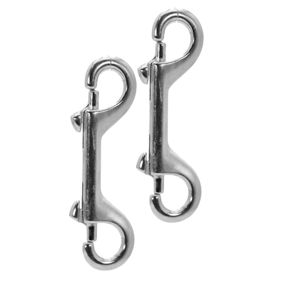 Jeffers Double Ended Bolt Snaps 4.75", Nickel Plated Metal Snap Hooks for Horse Tack, Dog Leash, Rope, Chain, Bucket, Keychain, Lanyard, Camping, Fishing, Outdoor, DIY, Crafts, Hardware - 2 Pack
