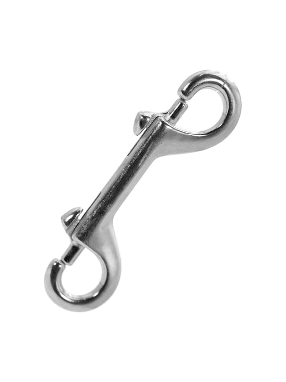 Double Ended Bolt Snaps 4", Nickel Plated Metal Snap Hooks for Horse Tack, Dog Leash, Rope, Chain, Bucket, Keychain, Lanyard, Camping, Fishing, Outdoor, DIY, Crafts, Hardware, Barn - 1 Pack