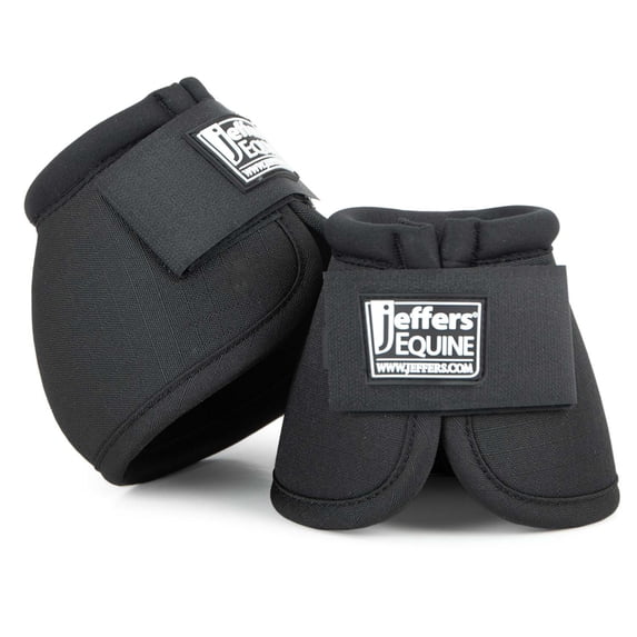 Jeffers Equine Ballistic Bell Boots for Horses, No Turn Bell Boots. - Black, Large - 1 Pair
