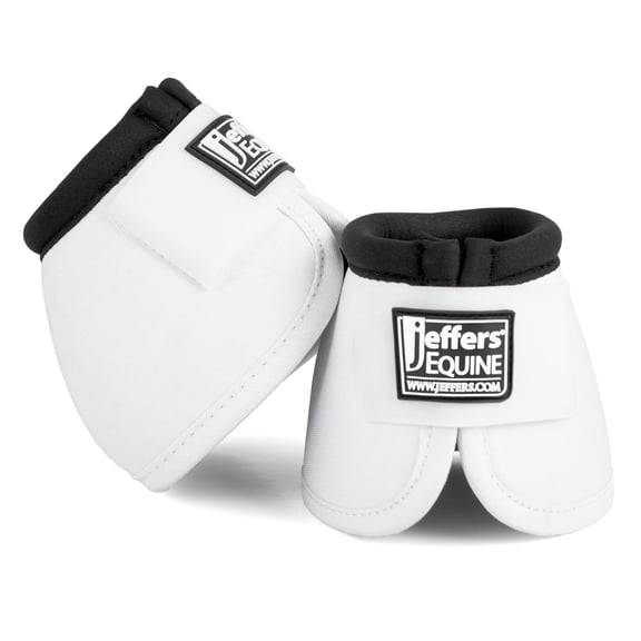 Jeffers Equine Ballistic Bell Boots for Horses - White, Medium, No Turn Bell Boots - 1 Pair