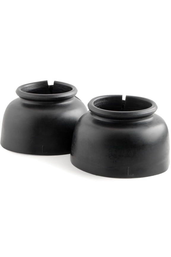 Equine Bell Boots for Horses – Heavy-Duty Rubber Overreach Protection, Soft & Durable with Double Strap Closure, Black – Equestrian Essentials for Training, Travel & Sports - Small Size