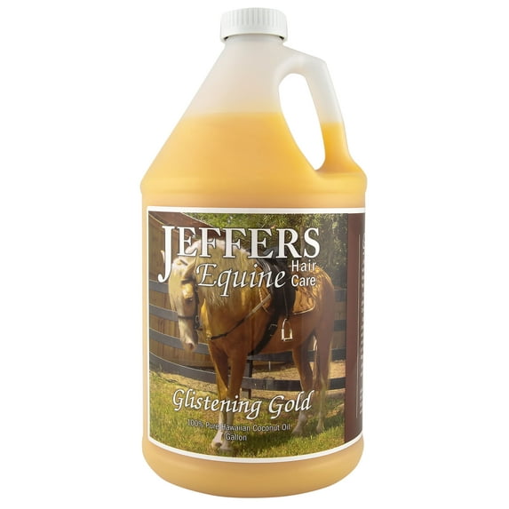Jeffers Equine Glistening Gold Tearless Horse Shampoo 128 oz – All Natural Coconut Oil & Vitamin E, pH Balanced, Soap Free, Detergent Free, Mane, Coat, Show Horses, Grooming, Barn Care