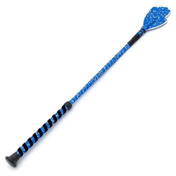 Jeffers Equine Glitter Hand Bat – 20 Inch Horse Riding Crop with Black Grip Handle for Training, Jumping, Barrel, Rodeo, Trail, Tack - Royal Blue