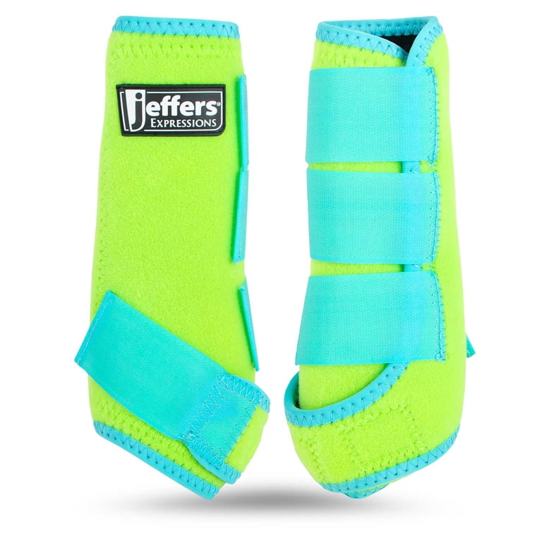 LOLAS×BLUE BOYZ ベルト SAFETY GREEN Jeffers Expression Neon Protective Horse Boots, 1 Pair, Lime