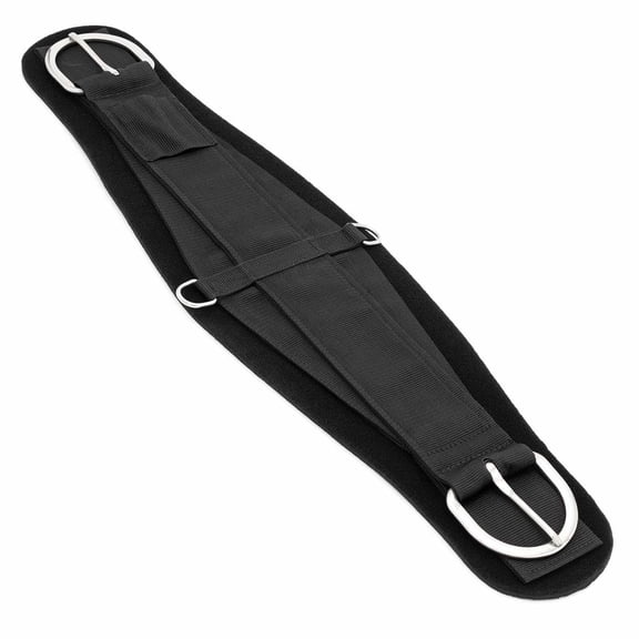 Jeffers Western Neoprene Roping Cinch for Horses, PVC Neoprene Horse Saddle Cinch, 4-Ply Nylon Web Top, Stainless Steel Hardware with Center Dee Rings, Western Horse Tack for Barrel Racing, 30"