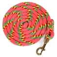 thumbnail image 1 of Jeffers Equine Nylon Horse Lead Rope with Brass Snap, 5/8 x 8" - Pink, 1 of 5