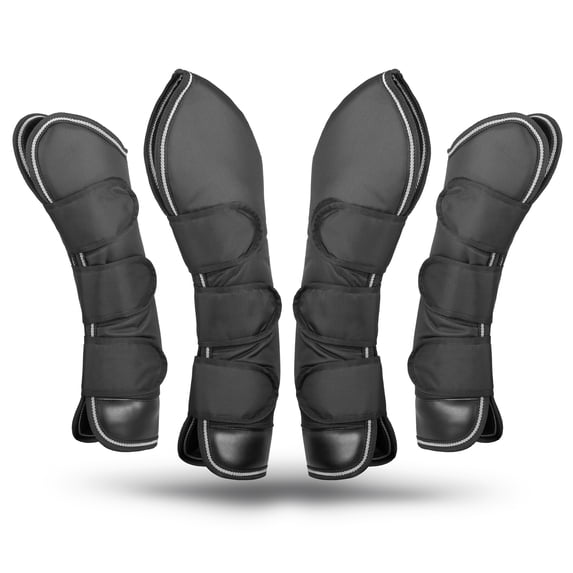 Jeffers Equine Poplar Head Shipping Boots, Black, Cob Size – Set of 4 Travel Boots for Horse I Comfort and Protection, Secure Strap Closures, Ideal for Travel, Trailering, Equestrian Accessories